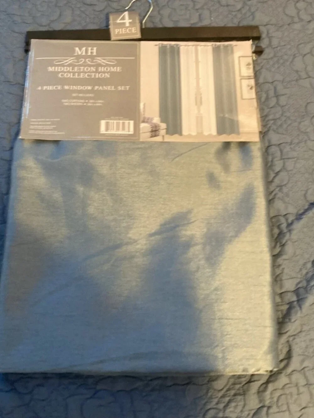 Middleton Home Collection 4 Piece Window Panel Set Blue In Color 38x84